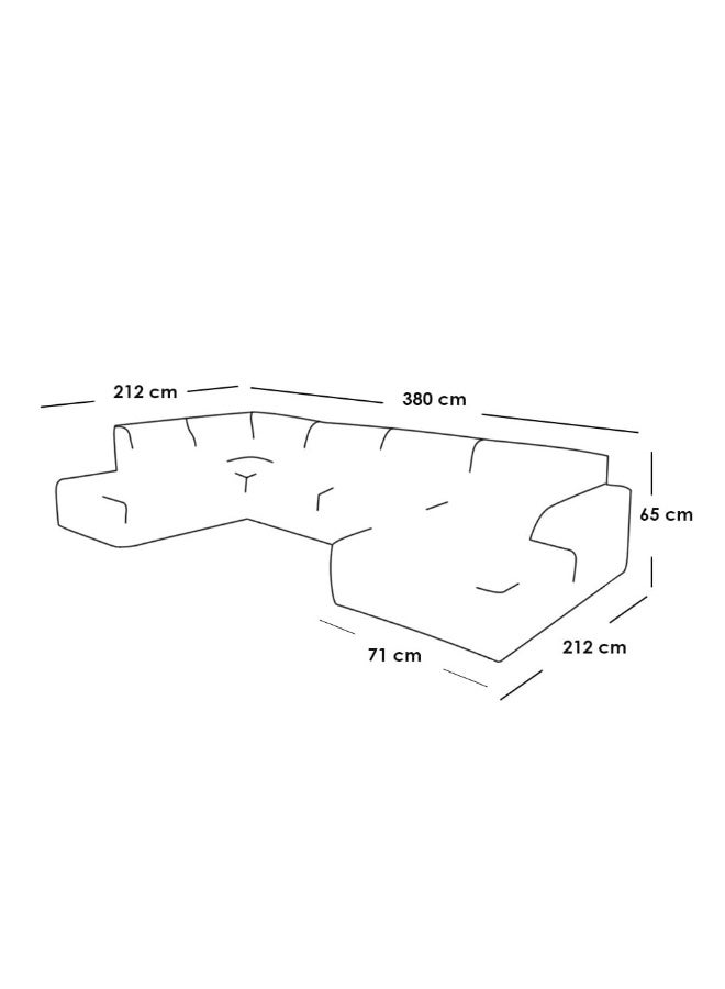 مردود السعودية كنبة زاوية ركنة على شكل حرف U مصنوعة من خشب سويدي طبيعي مع قماش كتان مقاس 212 × 380 × 212 سم - اللون رصاصي - الموديل ELEGSOF23 - Image 4
